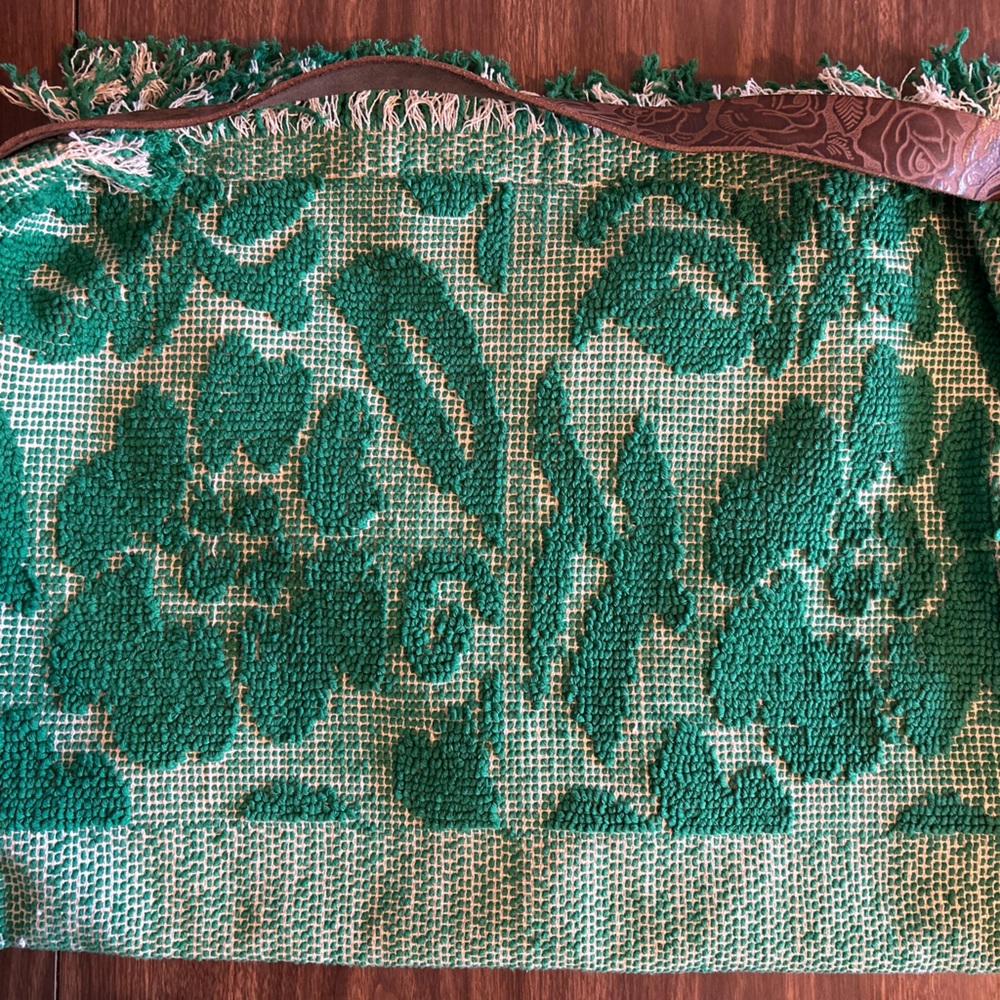 Free People Miramar Carryall Bag Color- Jellybean Green Carpet Bag New - Picture 8 of 9